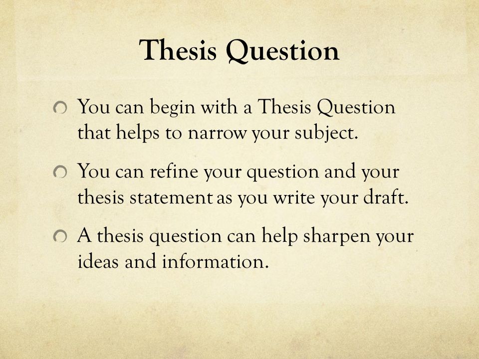 Thesis statements/Research questions/Problem statements